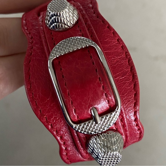 BALENCIAGA like new grommet stud bracelet red - Picture 1 of 4
